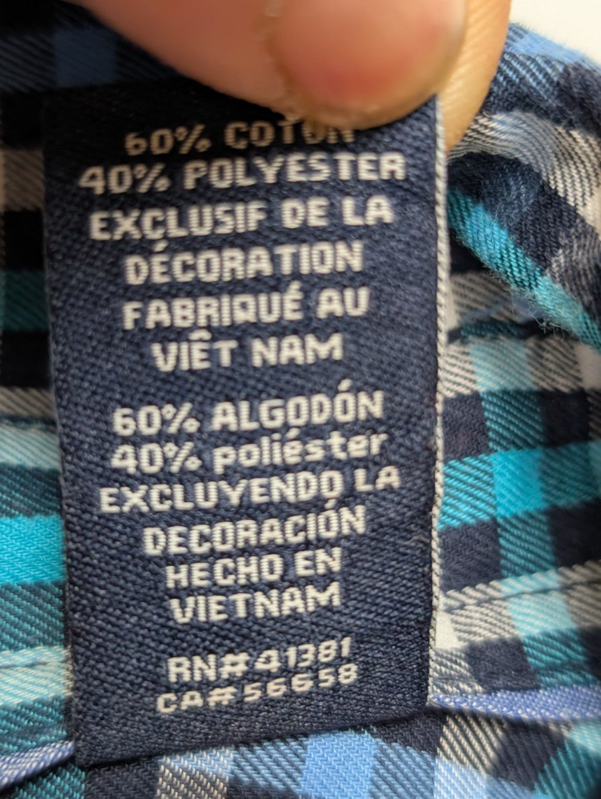 👕 CHEMISE CHAPS PERFORMANCE XL (TG) À CARREAUX BLEUS LOGO BRODÉ 60% COTON