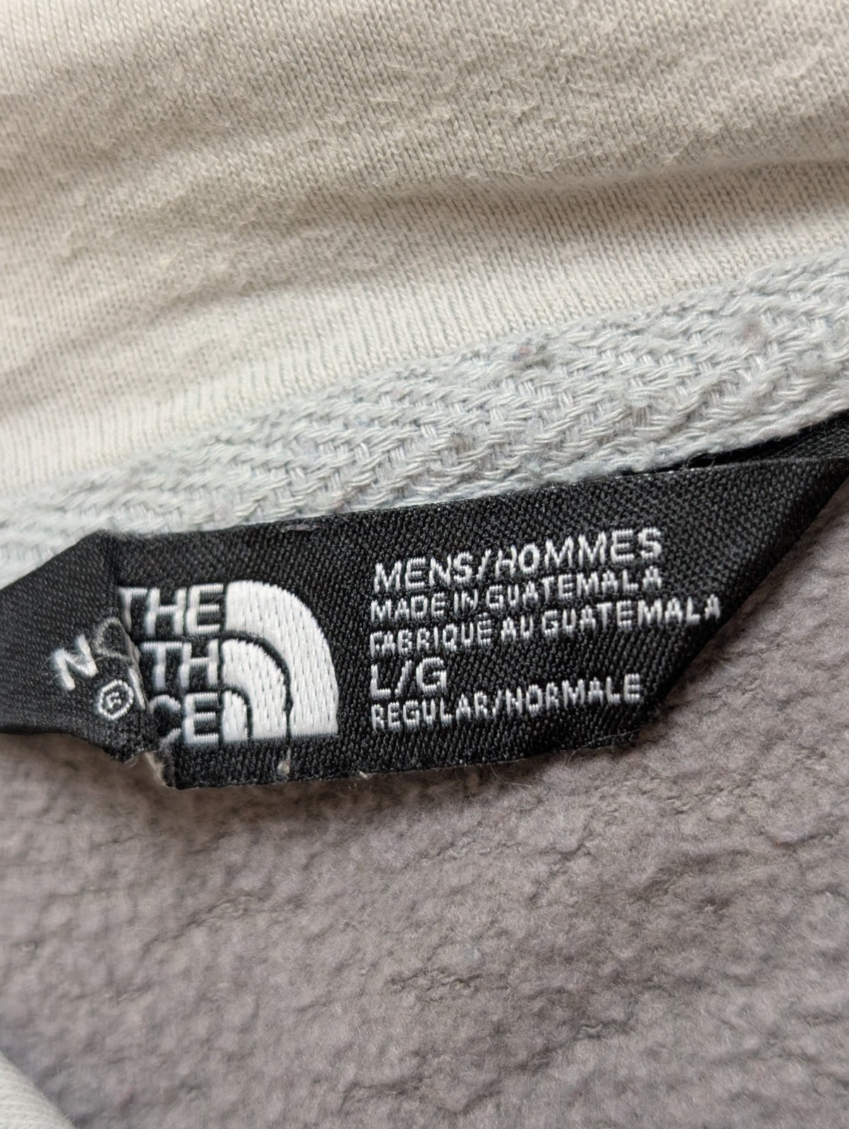 The North Face Sweat à Capuche Gris - Logo Jaune Motif Camouflage - Taille L