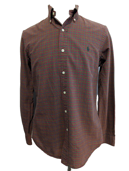 Chemise Ralph Lauren Bordeaux à Carreaux Manches Longues - Taille S