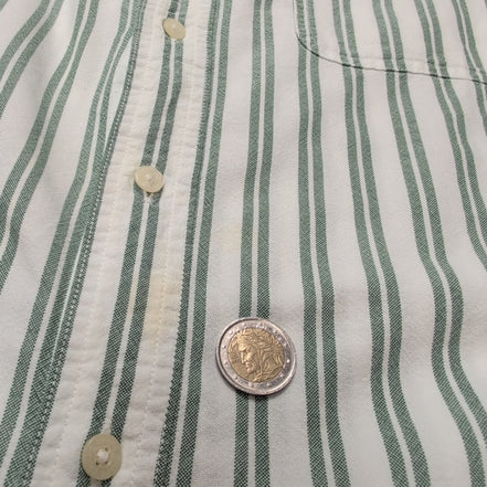 Chemise CHAPS blanche à rayures vertes taille L #57e