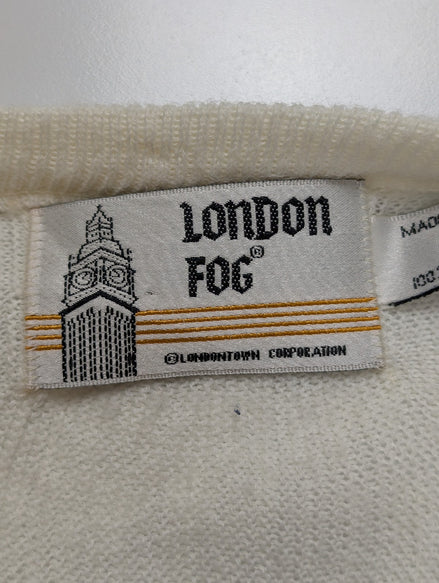 Pull London Fog Vintage Blanc Cassé - Made in USA - Taille XL/3XL - Rare
