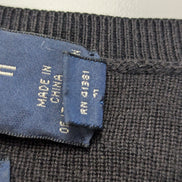 Pull Polo Ralph Lauren Golf noir col rond logo gris coton taille M
