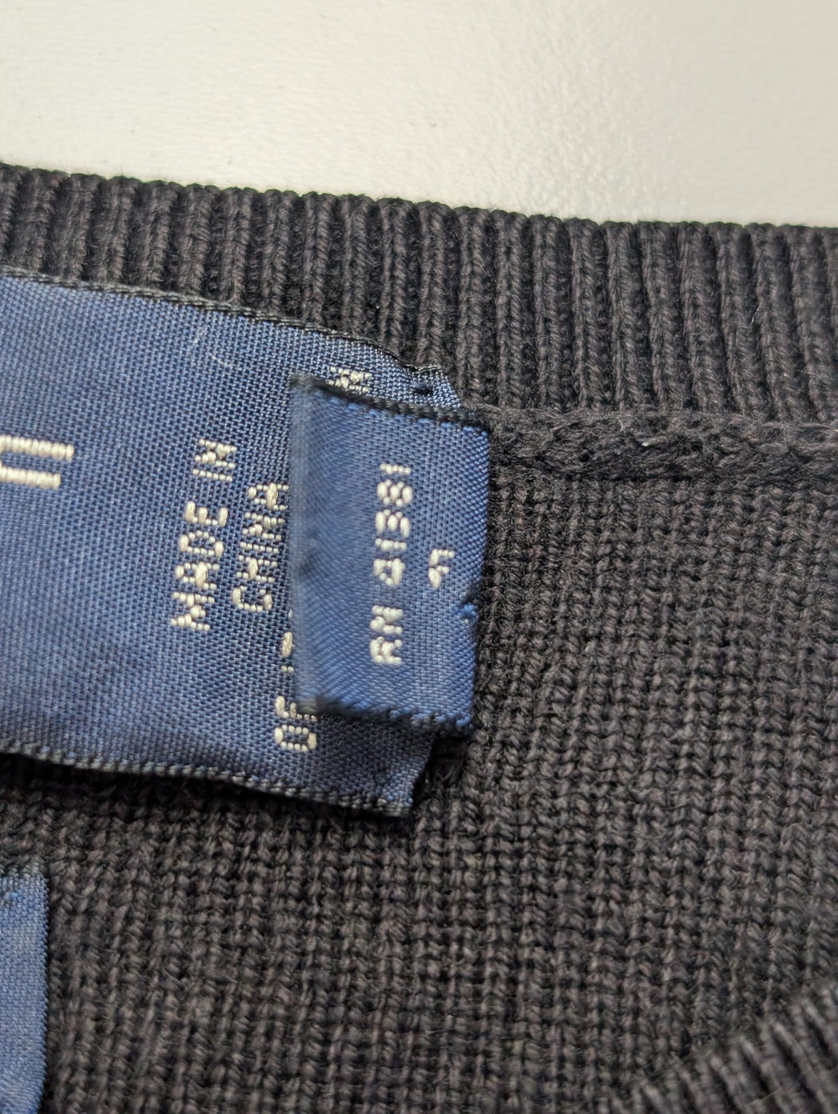 Pull Polo Ralph Lauren Golf noir col rond logo gris coton taille M