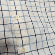 Nautica Chemise Vintage Blanche Carreaux Bleus Manches Longues Homme 3XL