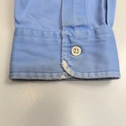 Chemise Ralph Lauren XL Blake Bleu Oxford Logo Rose Coton Épais Manches longues