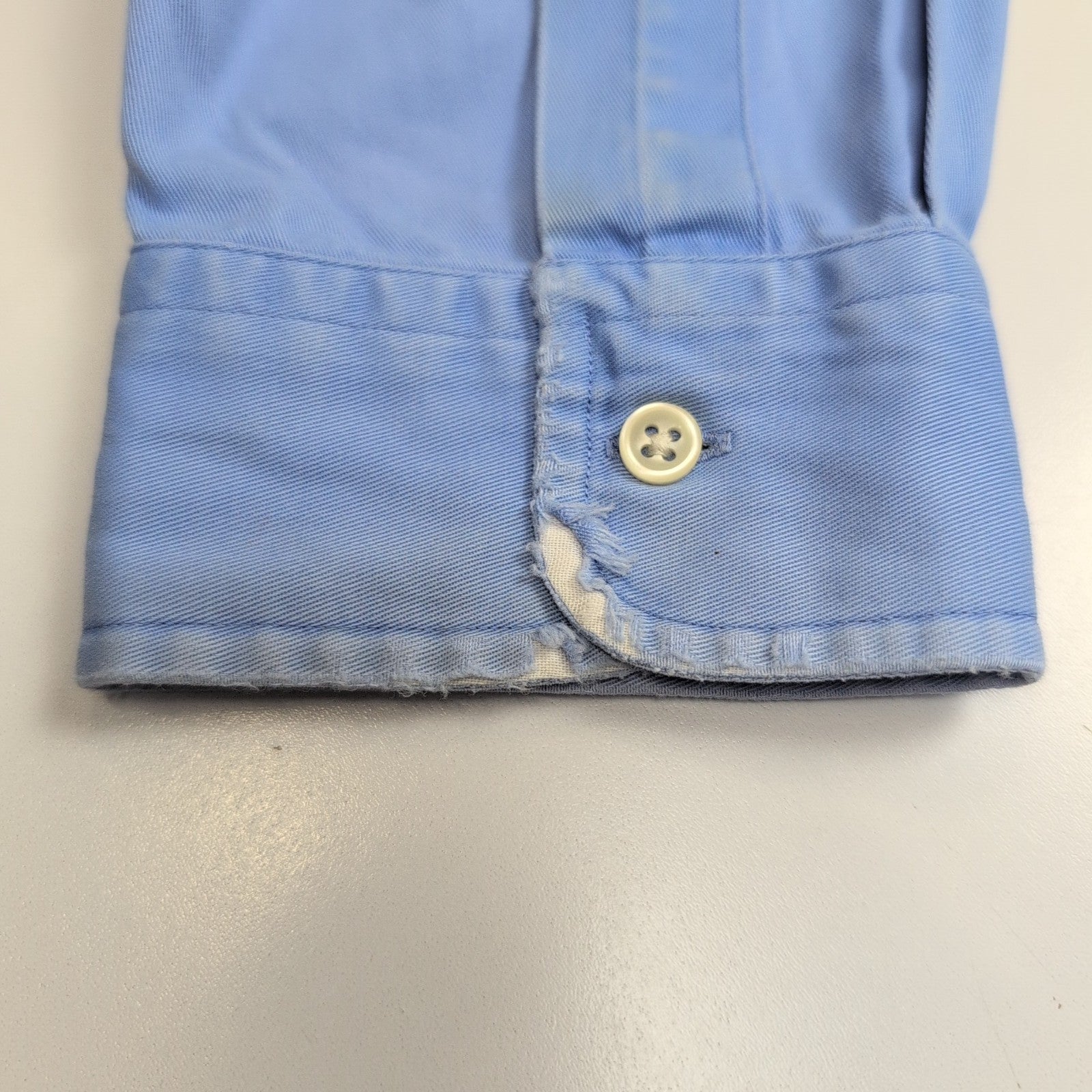 Chemise Ralph Lauren XL Blake Bleu Oxford Logo Rose Coton Épais Manches longues