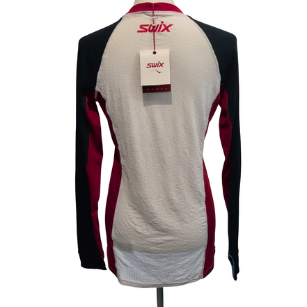T-shirt Running Femme SWIX Race X XL Noir Blanc Rouge Technique
