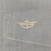 Chemise Dockers manches courtes bleu à rayures taille L #263