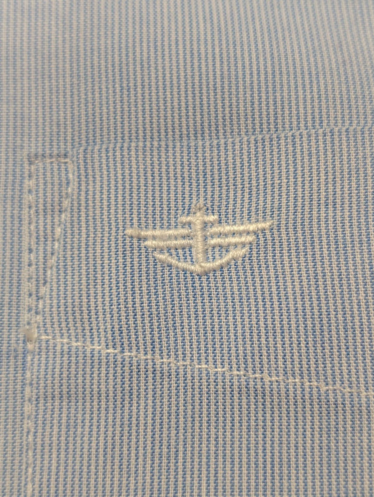 Chemise Dockers manches courtes bleu à rayures taille L #263