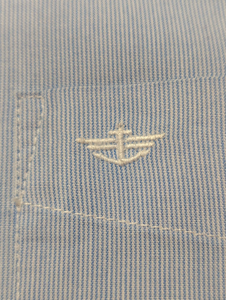 Chemise Dockers manches courtes bleu à rayures taille L #263