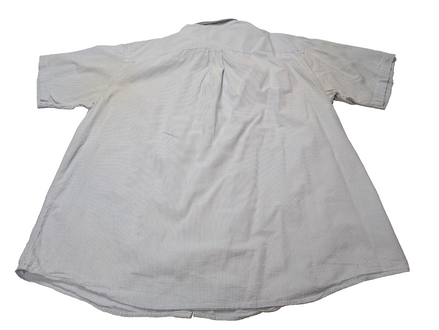 Chemise manches courtes L.L. Bean bleu à rayures gaufrée taille XXL #226msch