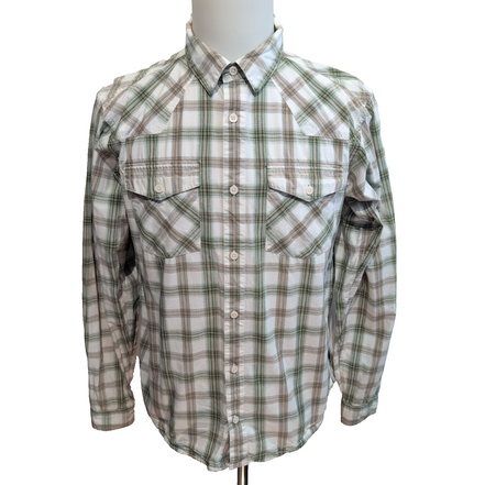 Chemise Patagonia S M Western Vert Carreaux Coton 2 Poches manches longues