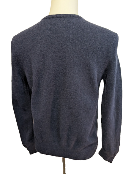 Pull Col V POLO Ralph Lauren Bleu Marine 100% Laine d'Agneau - Taille L / M