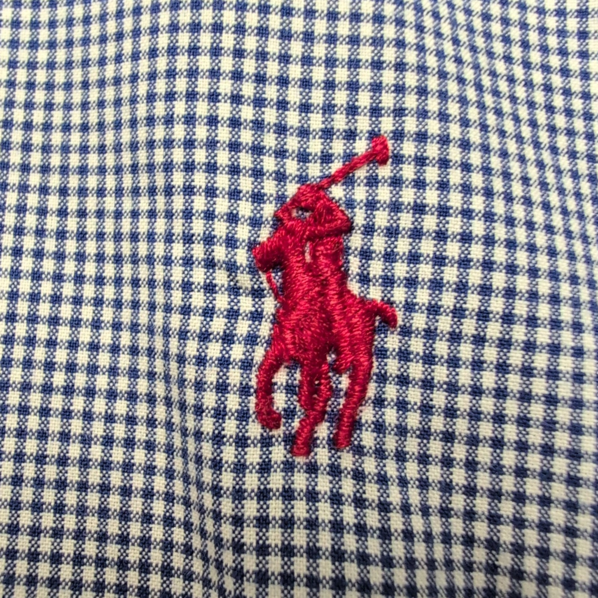 Chemise Polo Ralph Lauren Regent M Bleue Carreaux Custom Fit Logo Rouge Shirt
