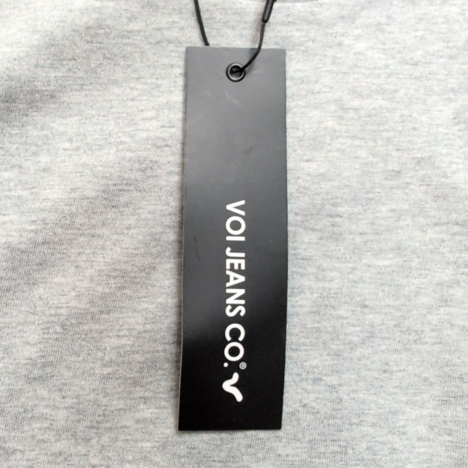 T-shirt VOI Jeans Co Gris Taille M Neuf Étiquette Logo Brodé Coton Viscose