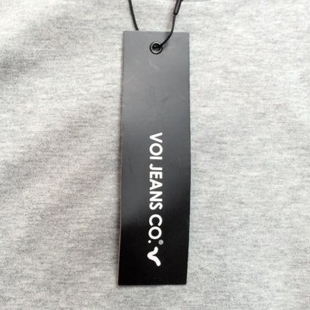 T-shirt VOI Jeans Co Gris Taille M Neuf Étiquette Logo Brodé Coton Viscose