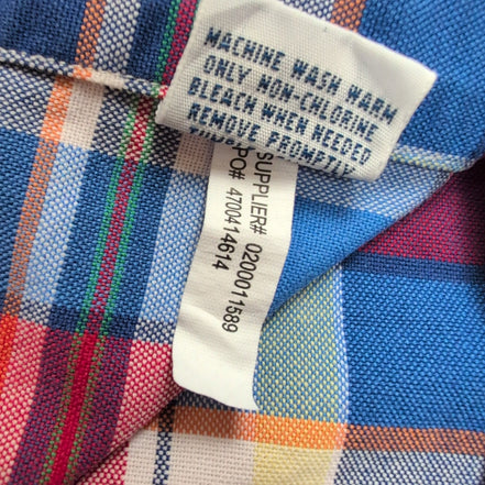 Chemise Ralph Lauren M Oxford Rouge Bleu Vert Carreaux Coton Logo Marron