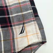 Chemise Nautica Flanelle L Carreaux Rouge Bleu Gris Manches Courtes 2 poches