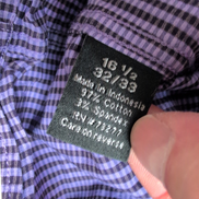 Chemise Apt. 9 L Slim Fit Stretch Violet Noir Carreaux Manches Longues