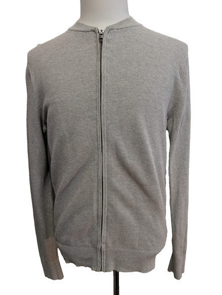 Gilet Tommy Hilfiger Vintage Gris Zippé Coton Premium - Taille M