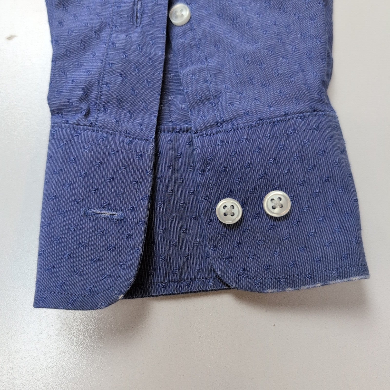 Chemise Tommy Hilfiger Homme Taille M/L Bleue Stretch Coton Micro Motif