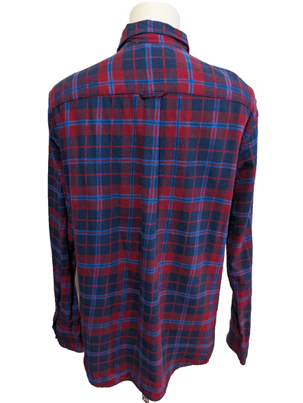 🌲 CHEMISE FLANELLE PERFORMANCE CHAPS L (G) CARREAUX ROUGE BLEU LOGO BRODÉ