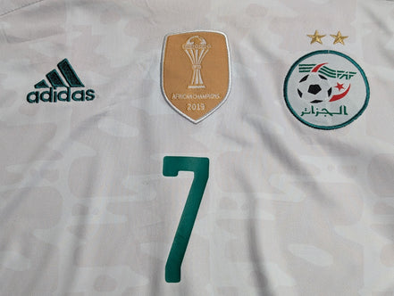 Maillot Algérie Blanc Adidas Mahrez 7 Champion Afrique 2019 Taille 176 (S/M)