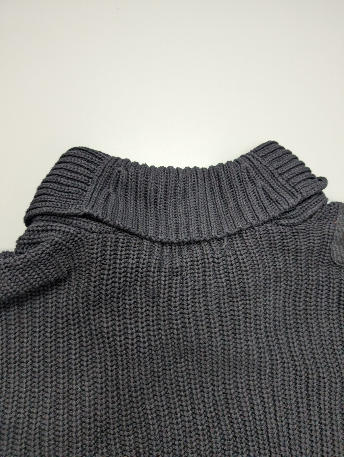 Pull chaud Polo Ralph Lauren Épais Noir Col Boutonné Coudières Taille S