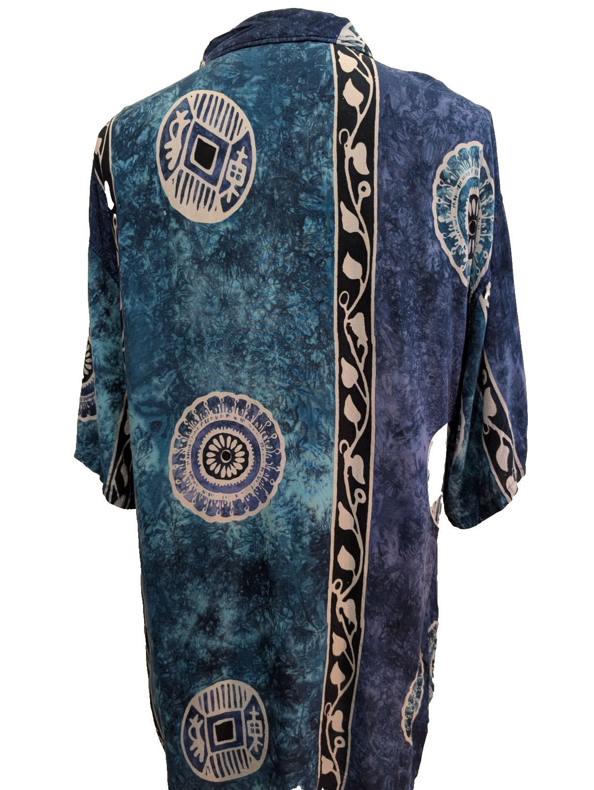 Chemise Hawaïenne Bleue Turquoise Motif Tribal - Taille XL (Longue)