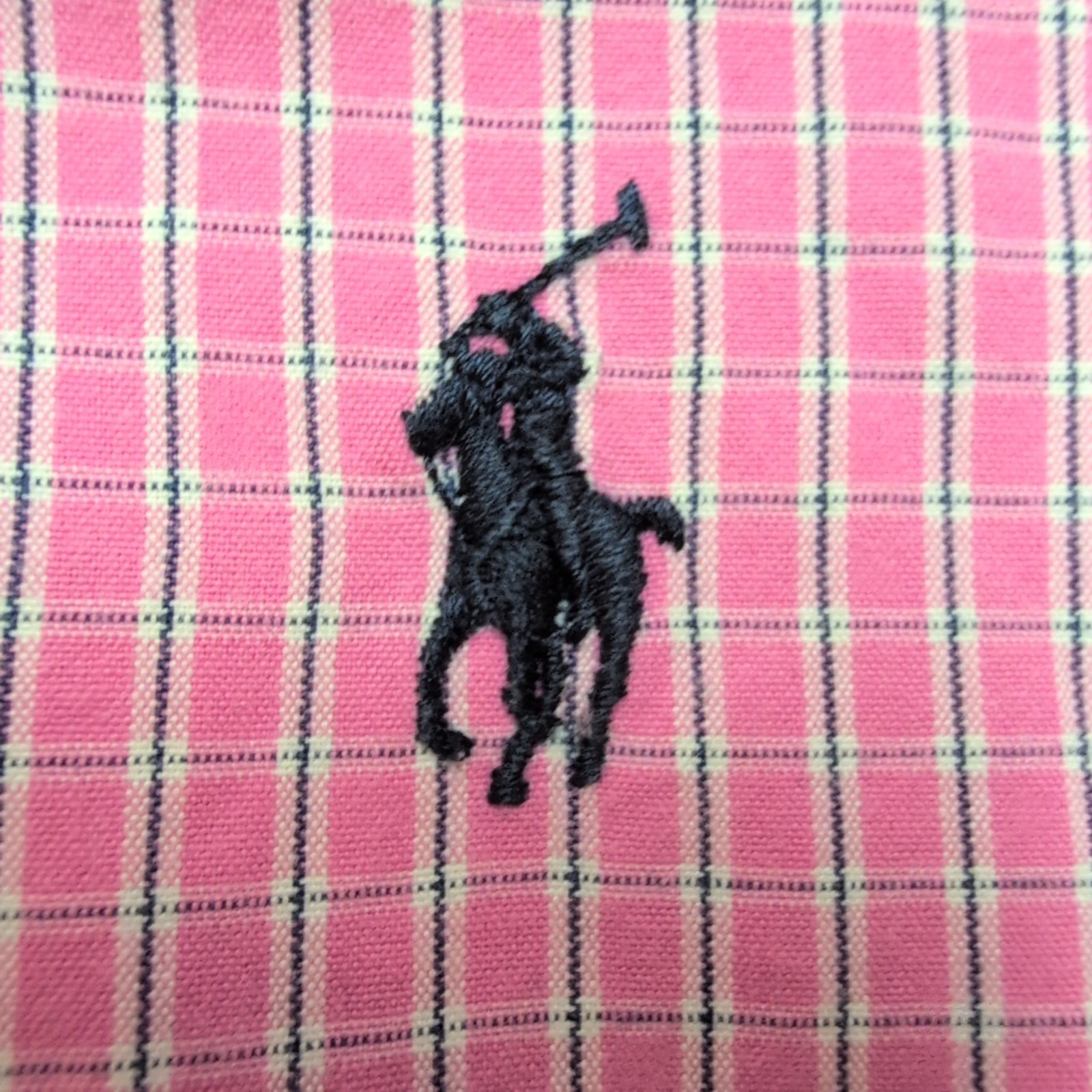 Chemise Ralph Lauren Blake XXL rose carreaux logo noir 100% coton
