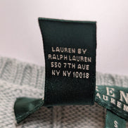 Pull Ralph Lauren femme (Lauren) Vert Pâle Col V 95% Soie Chevrons Taille S