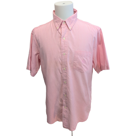 Chemise CHAPS Homme L Rose Pâle Unie Manche Courte Poche