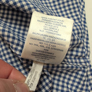 Chemise Ralph Lauren Homme M Bleu Petits Carreaux Logo Rouge Vintage