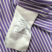 Chemise Polo Ralph Lauren Regent L Violet Rayures Slim Fit Shirt Col Classique
