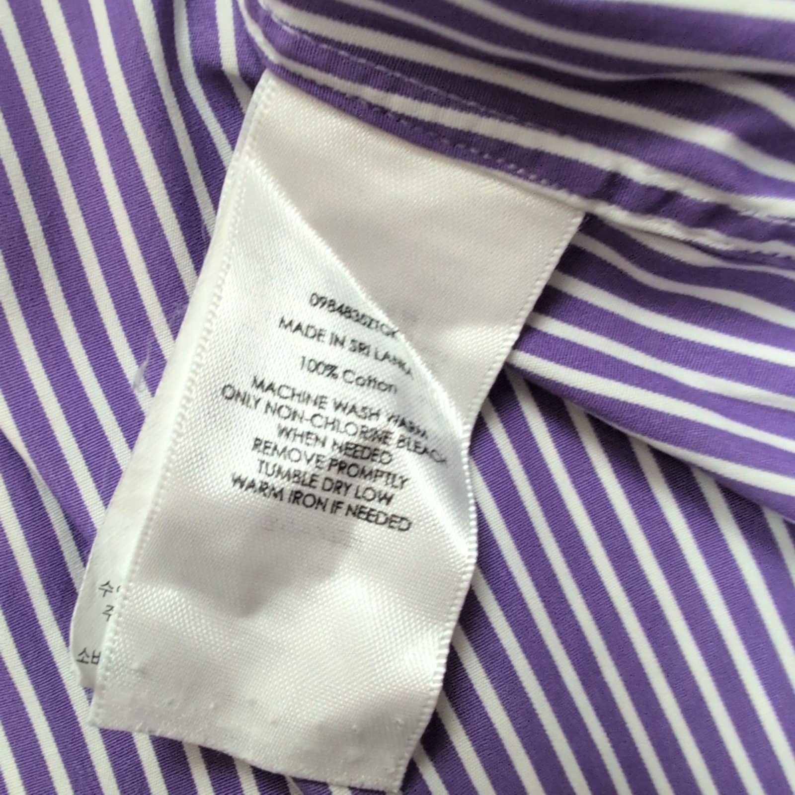 Chemise Polo Ralph Lauren Regent L Violet Rayures Slim Fit Shirt Col Classique