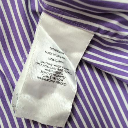 Chemise Polo Ralph Lauren Regent L Violet Rayures Slim Fit Shirt Col Classique