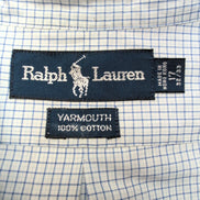 Chemise Ralph Lauren Yarmouth XL Bleu Carreaux Made in Hong Kong Logo Marine