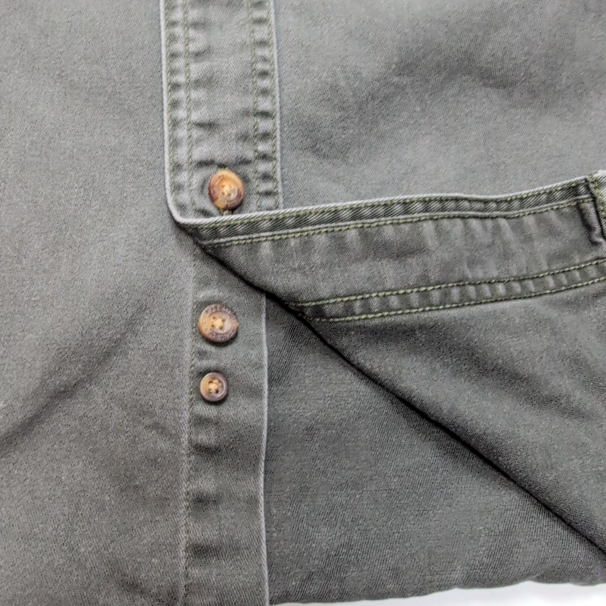 Chemise Carhartt XL Vert Foncé Coton Épais Workwear Manches Longues