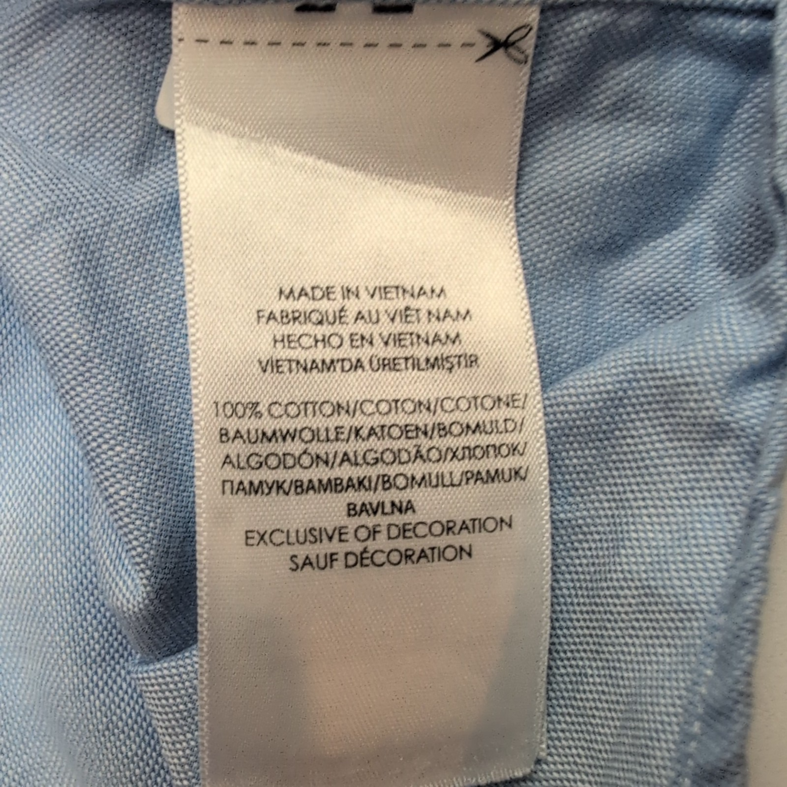 Chemise Ralph Lauren Slim Fit XL Chambray Oxford Bleu Manches courtes