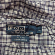 Chemise Polo Ralph Lauren Shirt L XL Carreaux Bleu Marine Button Down Logo