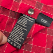 Chemise Nautica L Rouge Carreaux Coton Robuste Poche Logo Manches Longues