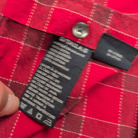 Chemise Nautica L Rouge Carreaux Coton Robuste Poche Logo Manches Longues