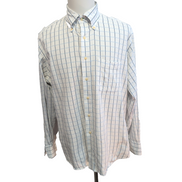 Chemise Tommy Hilfiger Homme XL/XXL Blanche Carreaux Bleus Coton Poche