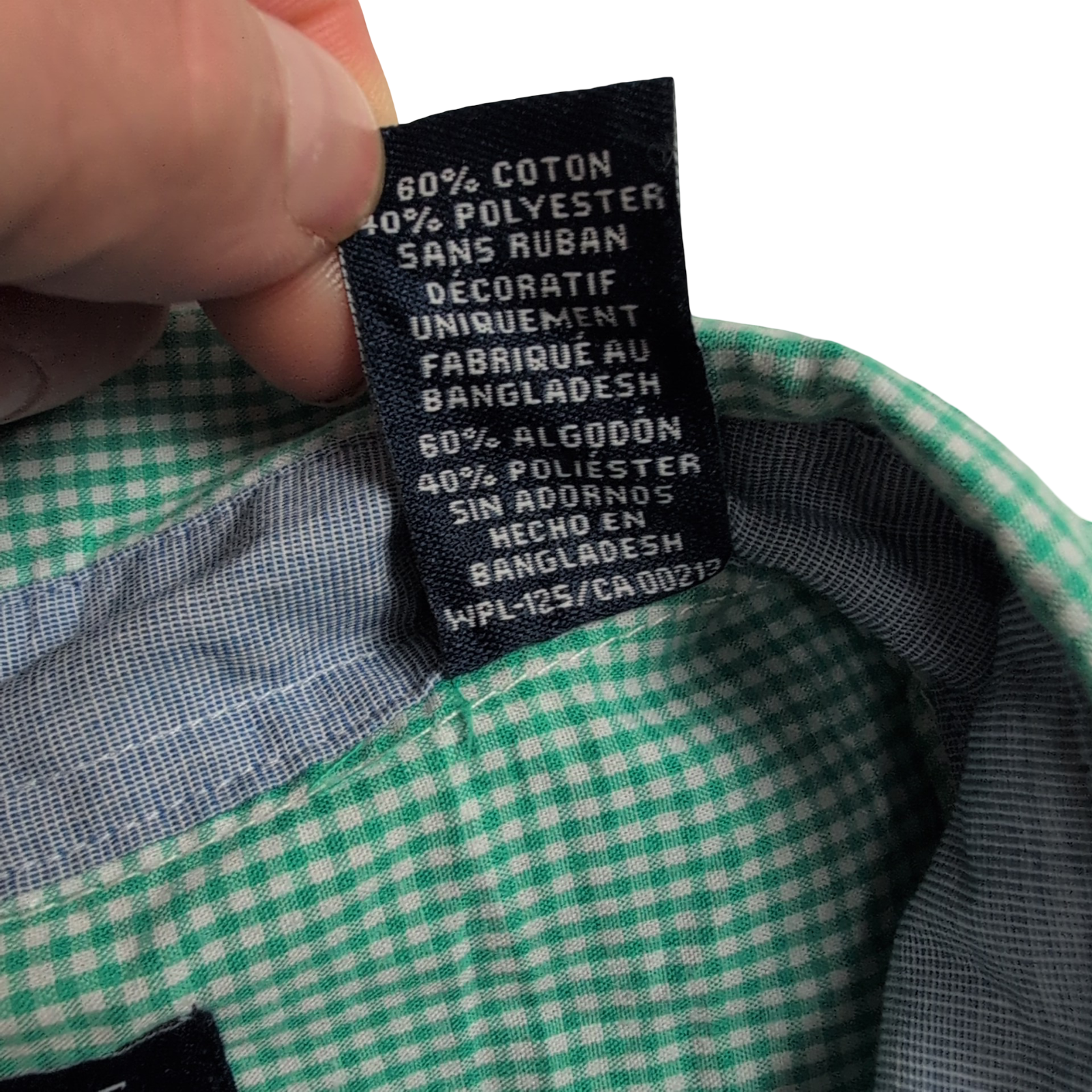 Chemise CHAPS verte à carreaux manches courtes taille L #1e