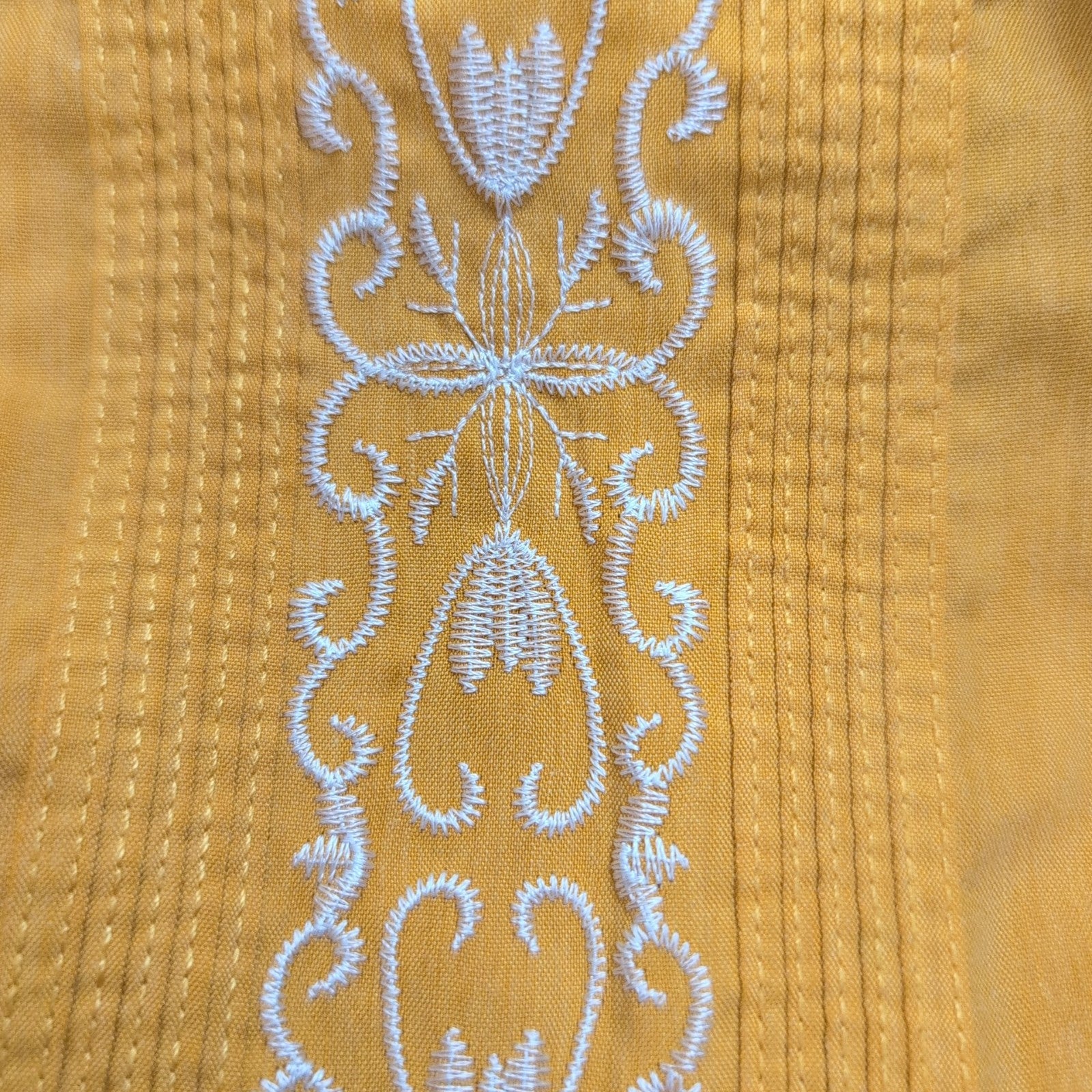 Chemise Hawaïenne Haband Guayabera XL Jaune Cuba Panama Zip manches courtes