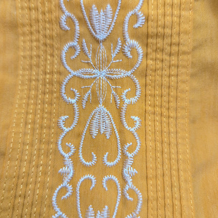 Chemise Hawaïenne Haband Guayabera XL Jaune Cuba Panama Zip manches courtes