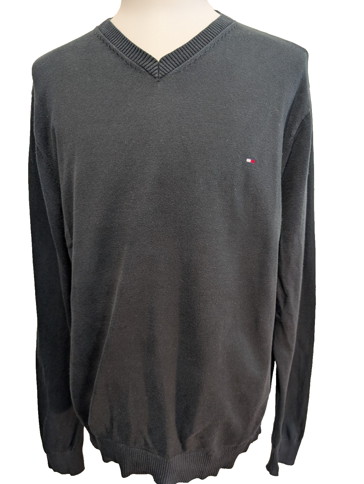 Pull Tommy Hilfiger Col V Noir Profond - Taille XL / 2XL