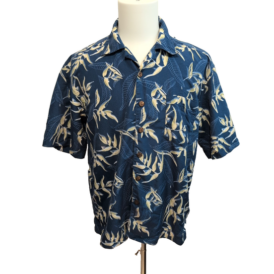 Chemise Hawaïenne Eight Surf Polyester Bleu Feuillage M