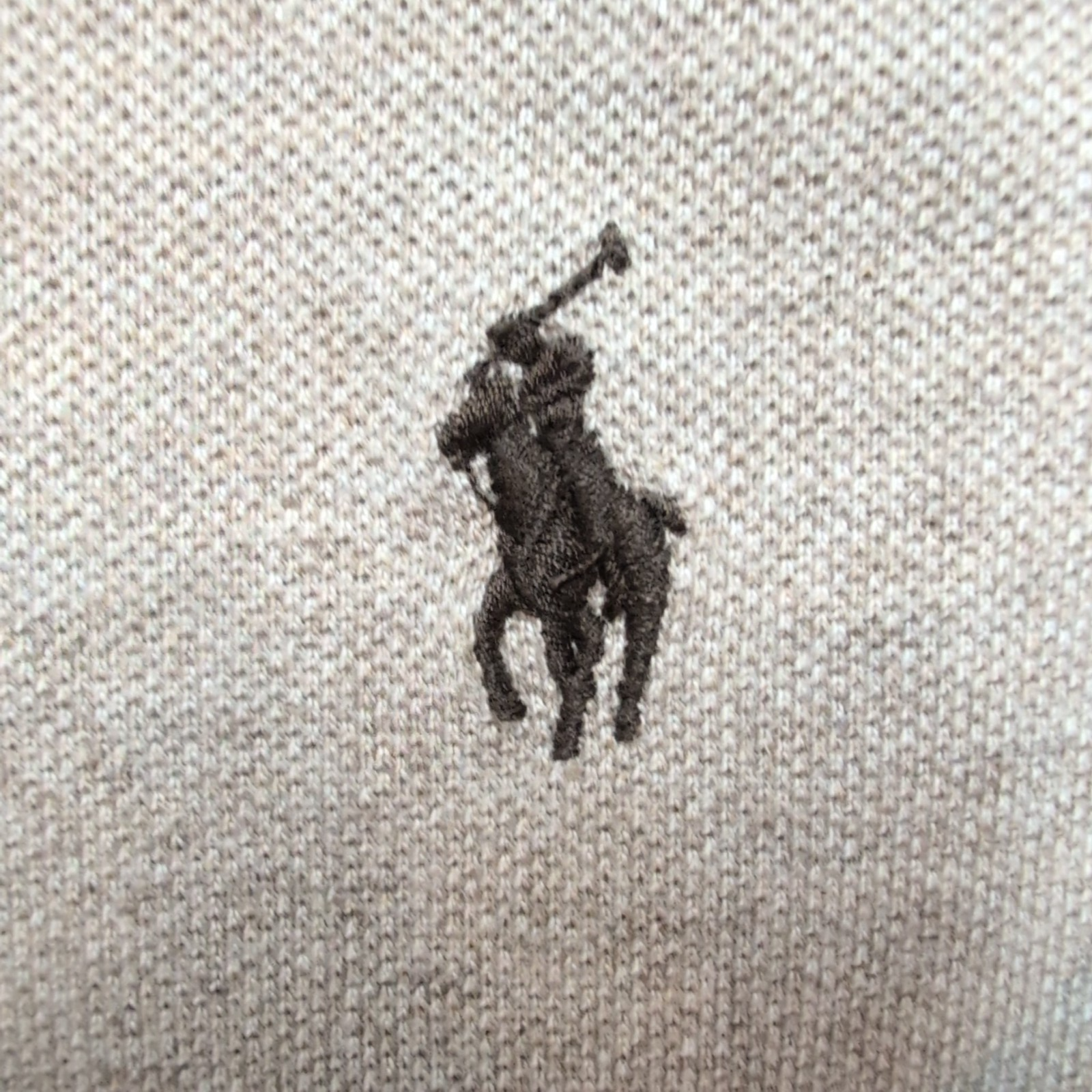 Polo Ralph Lauren Homme L Marron Clair Logo Marron Foncé Polo Manches Courtes
