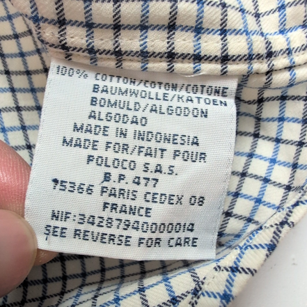 Chemise Polo Ralph Lauren Ellington L Blanche Carreaux Bleu Noir Coton